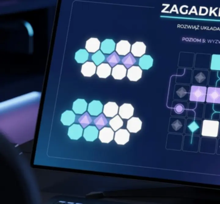 Futurystyczny motyw puzzli i łamigłówek reprezentujący MJ - WET